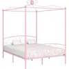 Image de vidaXL Cadre de lit à baldaquin sans matelas rose métal 160x200 cm 284490