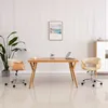 Image de Chaise Pivotante À Manger Crème Bois Courbé Et Similicuir Vidaxl