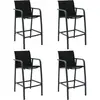 Image de Chaises De Bar De Jardin Lot De 4 Noir Textilène Vidaxl