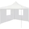 Image de Tente De Réception Pliable Avec 2 Parois 3x3 M Acier Blanc Vidaxl