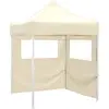 Image de Tente De Réception Pliable Avec 2 Parois 2x2 M Acier Crème Vidaxl