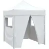 Image de Tente De Réception Pliable Avec 4 Parois 2x2 M Acier Blanc Vidaxl