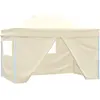 Image de Tente De Réception Pliable Avec 4 Parois 3x4 M Acier Crème Vidaxl