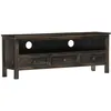 Image de Meuble Tv Noir 120x30x45 Cm Bois Solide De Manguier Vidaxl
