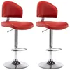Image de vidaXL Tabourets de bar 2 pcs Rouge bordeaux Similicuir