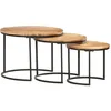 Image de vidaXL Tables gigognes 3 pcs Bois dacacia massif 286185