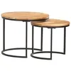 Image de vidaXL Tables gigognes 2 pcs Bois dacacia massif 286186
