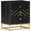 Image de Table De Chevet Noir Et Doré 40x30x50cm Bois De Manguier Massif Vidaxl
