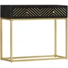 Image de vidaXL Table console Noir et doré 90x30x75 cm Bois de manguier massif 286518