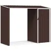 Image de Abri À Bois De Jardin Marron 245x98x159 Cm Acier Galvanisé Vidaxl