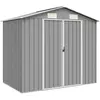 Image de Abri De Jardin Gris 205x129x183 Cm Métal Galvanisé Vidaxl