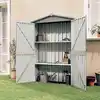 Image de Abri De Jardin Gris 116x45x175 Cm Acier Galvanisé Vidaxl