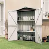 Image de Abri De Jardin Marron 116x45x175 Cm Acier Galvanisé Vidaxl