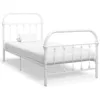 Image de Cadre De Lit Sans Matelas Blanc Métal 100x200 Cm Vidaxl