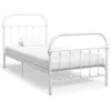 Image de vidaXL Cadre de lit sans matelas blanc métal 100x200 cm 284493