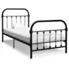 Image de Cadre De Lit Sans Matelas Noir Métal 100x200 Cm Vidaxl