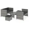 Image de vidaXL Salon de jardin 5 pcs avec coussins résine tressée gris 48134