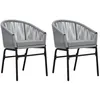 Image de vidaXL Chaises de jardin 2 pcs Anthracite Rotin PE 48137