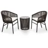 Image de Ensemble de salon de jardin - VIDAXL - 3 pièces - Résistant aux intempéries - Marron - Confortable avec coussins