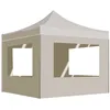 Image de Tente De Réception Pliable Avec Parois Aluminium 2x2 M Crème Vidaxl