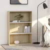 Image de Bibliothèque À 3 Niveaux Blanc Et Chêne Sonoma Bois Ingénierie Vidaxl