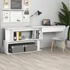 Image de Bureau D'angle Blanc 200x50x76 Cm Bois D'ingénierie Vidaxl