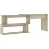 Image de Bureau D'angle Chêne Sonoma 200x50x76 Cm Bois D’ingénierie Vidaxl
