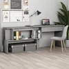 Image de vidaXL Bureau dangle Gris béton 200x50x76 cm Aggloméré