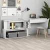 Image de Bureau D'angle Blanc Brillant 200x50x76 Cm Bois D’ingénierie Vidaxl