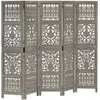 Image de Cloison De Séparation 5 Panneaux Gris 200x165 Cm Bois Manguier Vidaxl