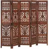 Image de Cloison De Séparation 5 Panneaux Marron 200x165cm Bois Manguier Vidaxl