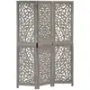 Image de Cloison De Séparation 3 Panneaux Gris 120x165 Cm Bois Manguier Vidaxl