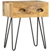 Image de Table De Chevet 40 X 30 X 50 Cm Bois De Manguier Massif Vidaxl