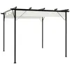 Image de Pergola Avec Toit Rétractable Blanc Crème 3 X 3 M Acier Vidaxl