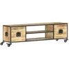 Image de Meuble Tv 130x30x39 Cm Bois Massif De Manguier Vidaxl