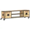 Image de vidaXL Meuble TV 130x30x39 cm Bois massif de manguier 286377