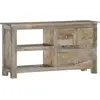 Image de Meuble Tv 100x30x55 Cm Bois De Manguier Massif Vidaxl
