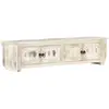 Image de Meuble Tv Blanc 140x30x35 Cm Bois Massif De Manguier Vidaxl