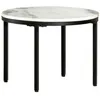 Image de vidaXL Table basse Blanc et noir Ø50 cm Marbre solide véritable