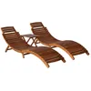 Image de Chaise Longue Avec Table À Thé 3 Pcs Bois D'acacia Massif Vidaxl