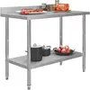 Image de Vidaxl table de travail de cuisine avec dosseret 120x60x93 cm inox 51191