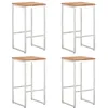 Image de vidaXL Chaises de bar 4 pcs Bois dacacia solide et acier inoxydable