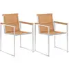 Image de Chaises De Jardin Lot De 2 Bois Teck Solide Et Acier Inoxydable Vidaxl