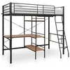 Image de Lit Superposé Avec Table Sans Matelas Gris Métal 90x200 Cm Vidaxl