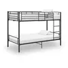 Image de Lit Superposé Sans Matelas Noir Métal 90x200 Cm Vidaxl