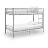 Image de vidaXL Lit superposé sans matelas gris métal 90x200 cm 287911