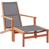 Image de Chaise De Jardin Et Repose-pied Gris Eucalyptus Et Textilène Vidaxl