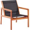 Image de Chaise De Jardin Noir Bois D'eucalyptus Solide Et Textilène Vidaxl