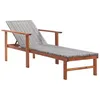 Image de vidaXL Chaise longue Résine tressée et bois dacacia massif Gris