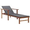 Image de vidaXL Chaise longue Résine tressée et bois dacacia massif Noir